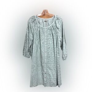 Faherty Sage Green Eyelet Maxi Dress